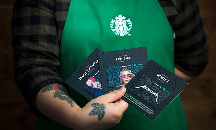 Starbucks 与 Spotify 合作，推出三款音乐人限量礼品卡