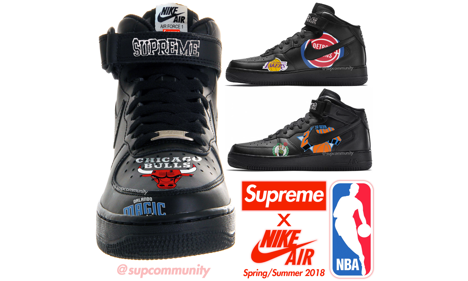 NBA 主题，抢先预览 Supreme x Nike 联名 Air Force 1 Mid