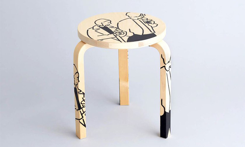 北欧家具品牌 artek 与插画家长场雄合作推出特别版圆椅