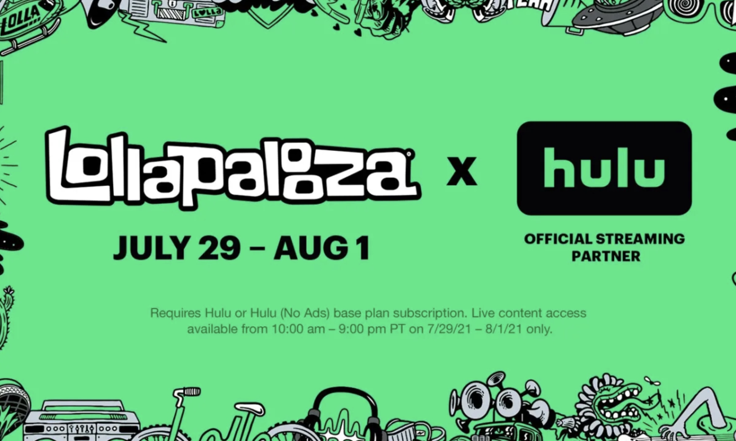 Hulu 即将成为 Lollapalooza 等音乐节官方直播平台