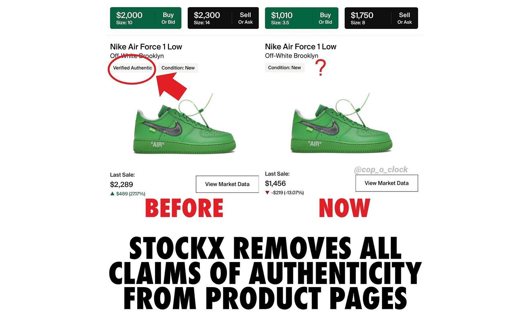 StockX 在商品页面移除「正品保证」标识