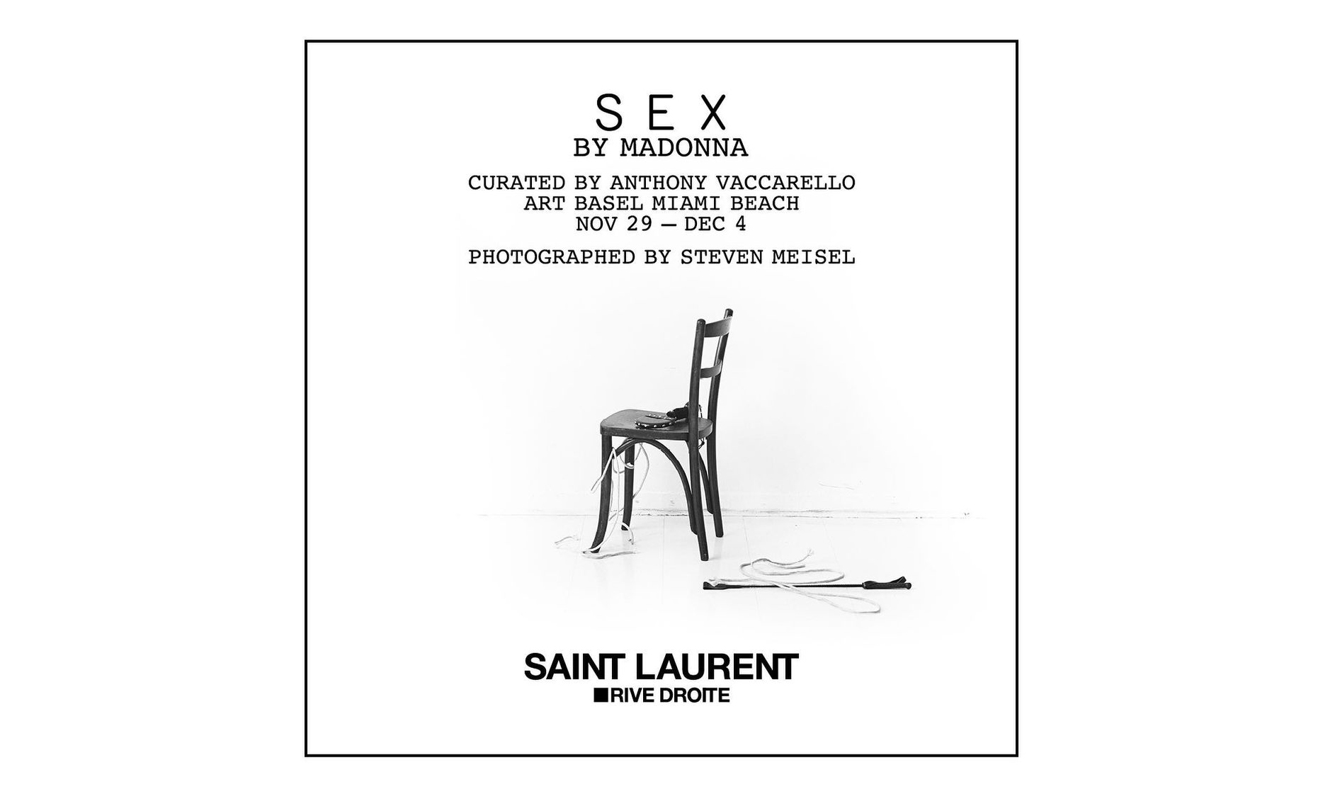 Saint Laurent 将在 Art Basel 展览推出《SEX BY MADONNA》再版书籍