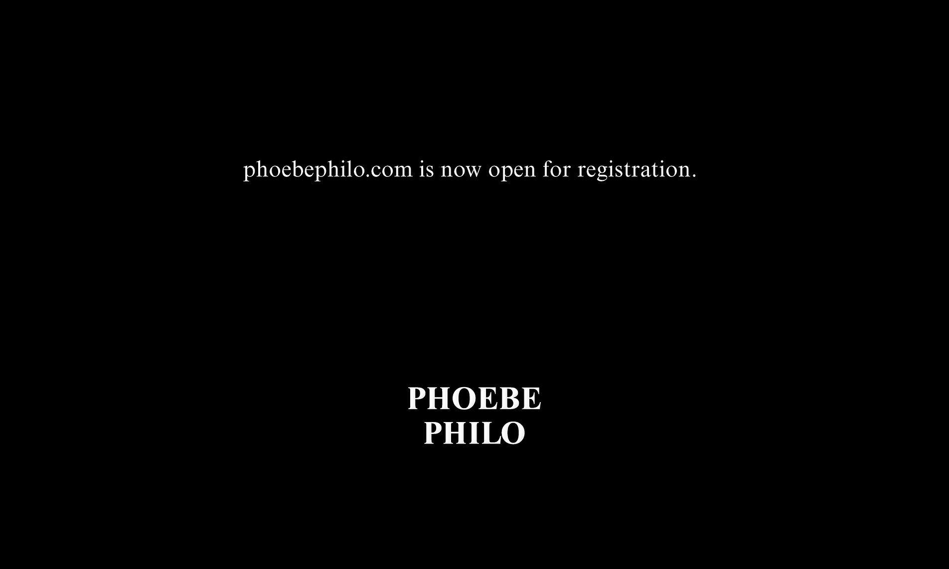 Phoebe Philo 官网正式开放注册