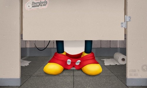 艺术家 Lucas Savelli 创作 “ Everybody needs to go ” 系列卡通插画