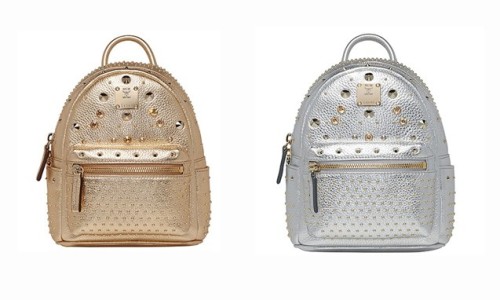 MCM 圣诞新品，金银配色 BEBE BOO 铆钉背包