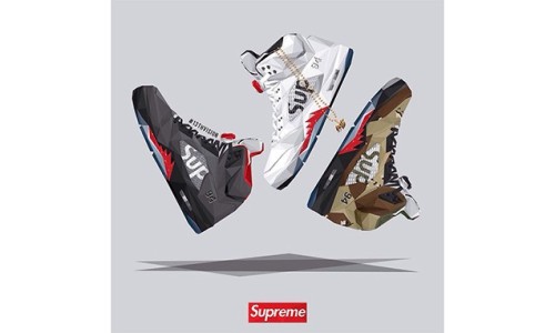 13th Vision 绘制 Supreme x Air Jordan 5 主题插画