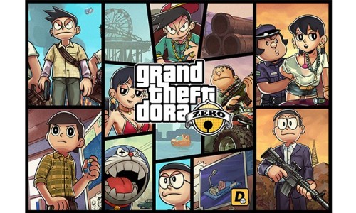 侠盗猎车手哆啦A梦？GTA5 x Doraemon 插画师 EN 终极画作
