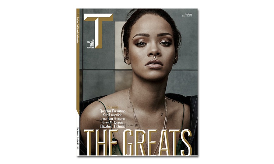 Rihanna 出镜拍摄《T Magazine》”The Great” 期刊封面