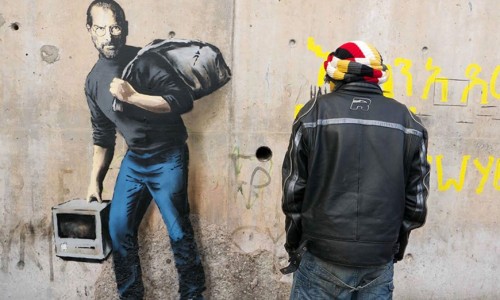 思考难民的影响，Banksy 最新涂鸦作品聚焦叙利亚后裔 Steve Jobs 