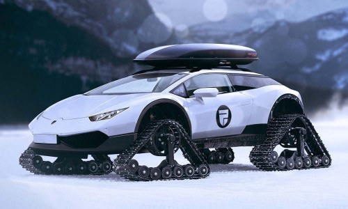 Rain Prisk Designs 给兰博基尼穿上了“滑板鞋”，让它可以在雪地里摩擦