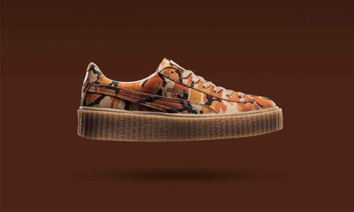 Rihanna 这次在自己设计的新鞋上，用了一种特别的迷彩