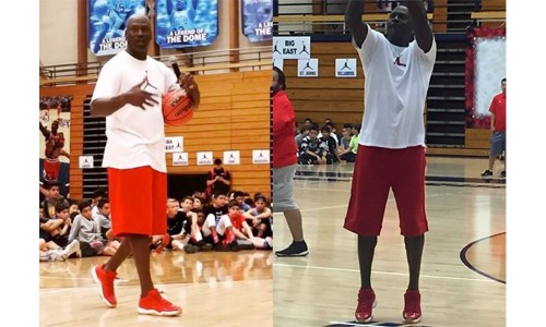 乔丹本人亲自上脚全红配色 Air Jordan XI Low