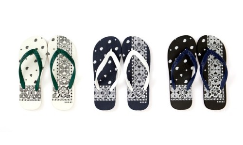 夏威夷腰果花，sacai x HAYN 人字拖系列