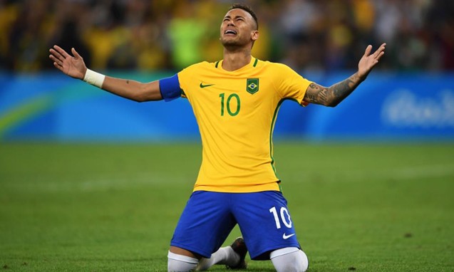 内马尔点球封喉，率领巴西队战胜德国获得奥运会历史首金