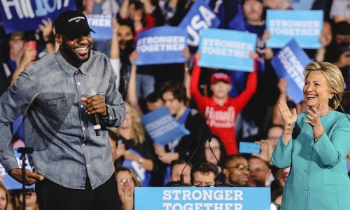 除了詹姆斯外还有这些名人选择支持希拉里