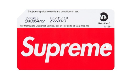 NYCT Subway 官方宣布在指定地铁站发售 Supreme MetroCard