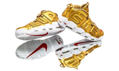 近赏 Supreme x Nike Air More Uptempo “Gold” 配色