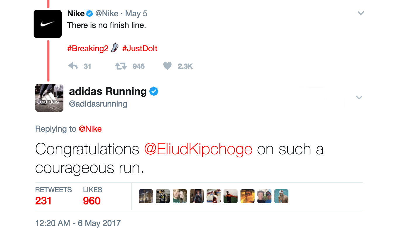 通往伟大的道路上，adidas 与 Nike 没有竞争