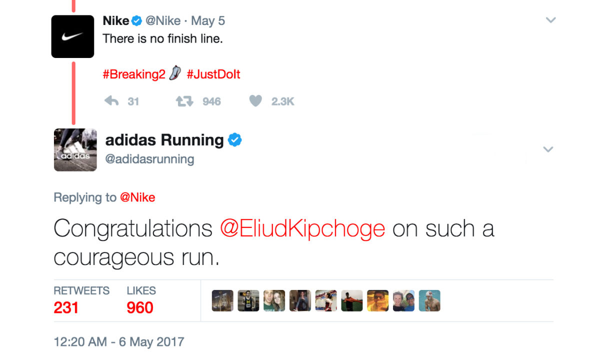 通往伟大的道路上，adidas 与 Nike 没有竞争