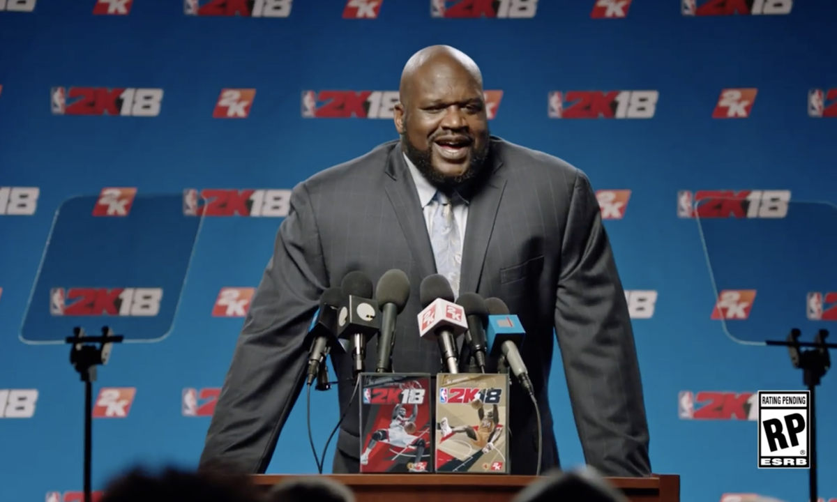 奥尼尔成为 NBA 2K18 传奇版封面人物