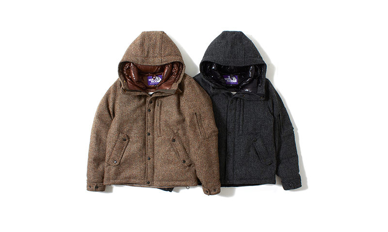 TNF 紫标的 Short Down Parka 这次用上了 Harris Tweed 面料