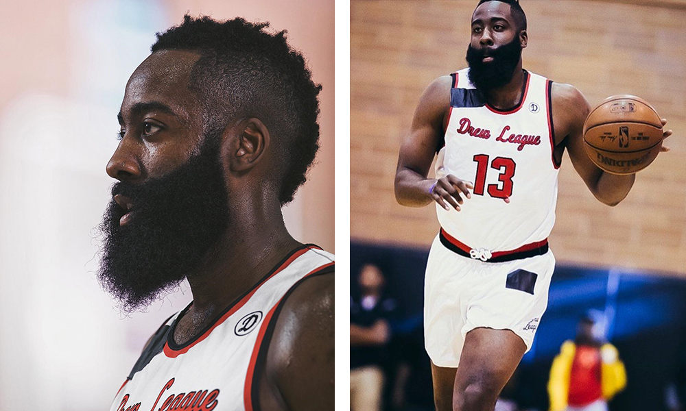 James Harden 用胶条盖住了球衣上的 Nike Logo