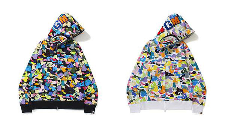 A BATHING APE® 推出彩色 MULTI CAMO SHARK 卫衣