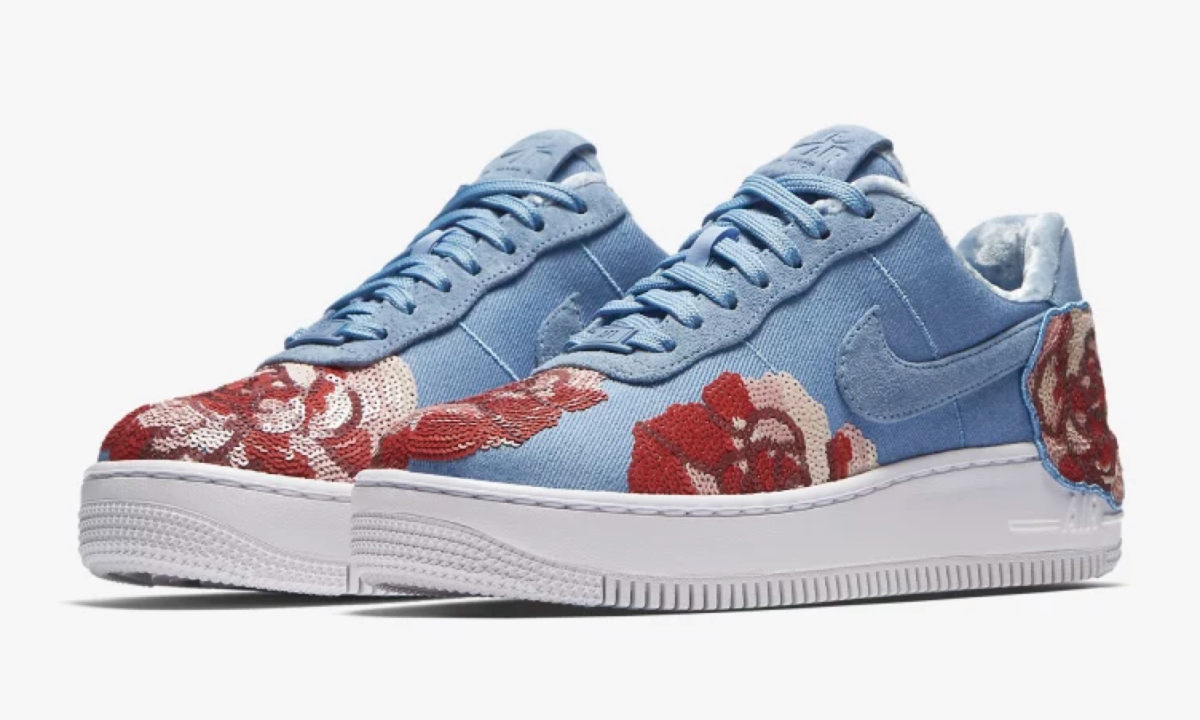 Nike 丹宁 Air Force 1 中萦绕出绚丽花朵