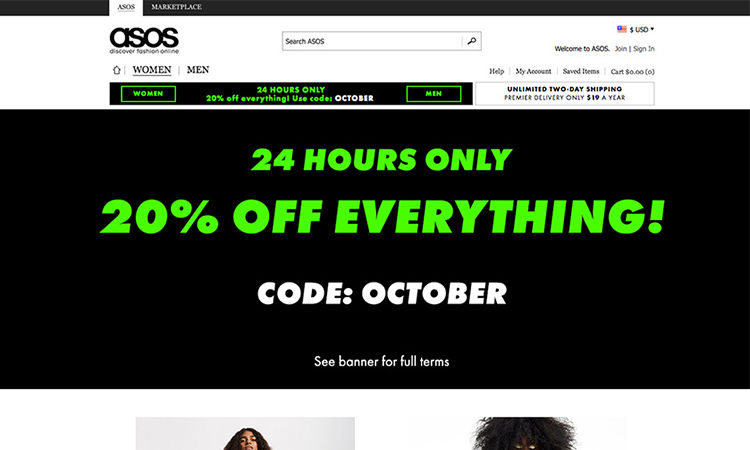 提前双 11，ASOS 推出全网限时 8 折优惠活动