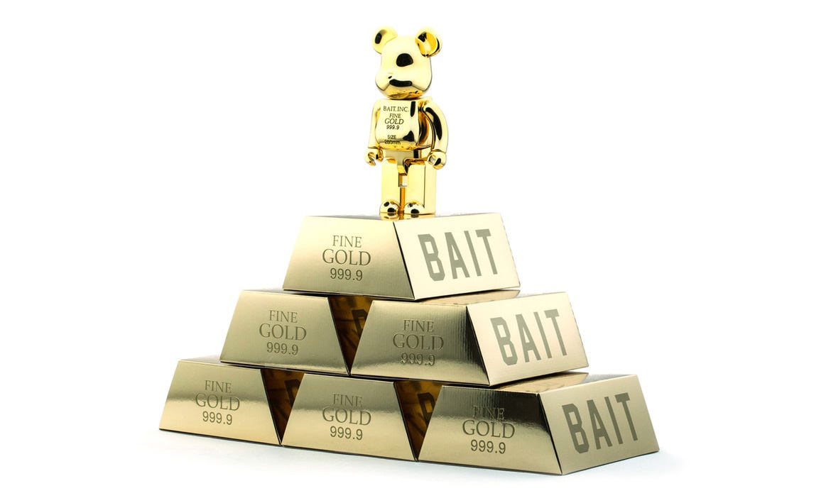 BAIT x MEDICOM TOY 推出 “金锭” 版本 BE@RBRICK