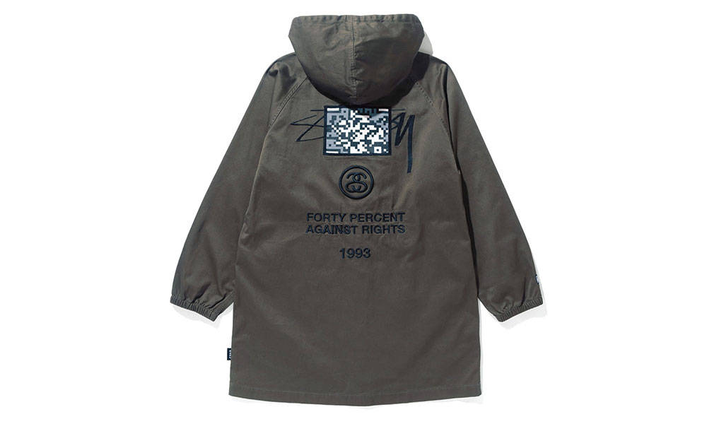 Stüssy 携手 FORTY PERCENTS AGAINST RIGHTS 推出联乘款连帽大衣