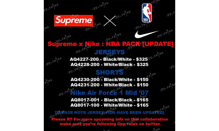 Supreme x Nike “NBA Pack” 更多单品信息曝光