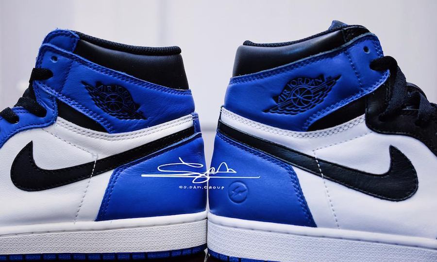 相似度极高，”Game Royal” vs “fragment design” Air Jordan I 对比