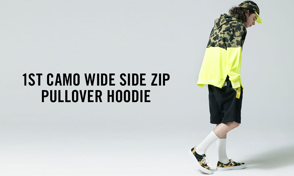 A BATHING APE® 新款 1ST CAMO Wide Side Zip Pillover Hoodie 即将发售