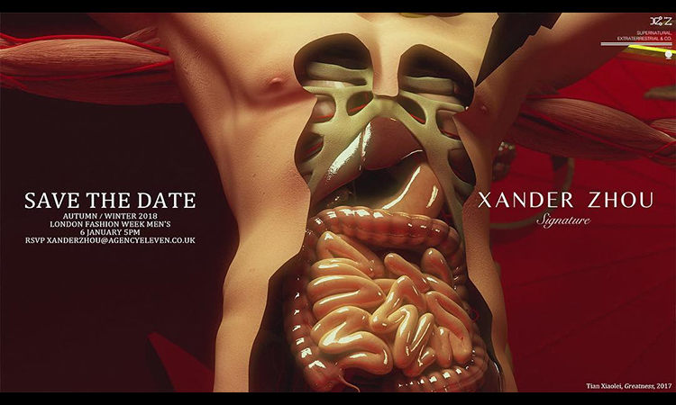 田晓磊为 Xander Zhou 2018 秋冬大秀打造视觉艺术作品