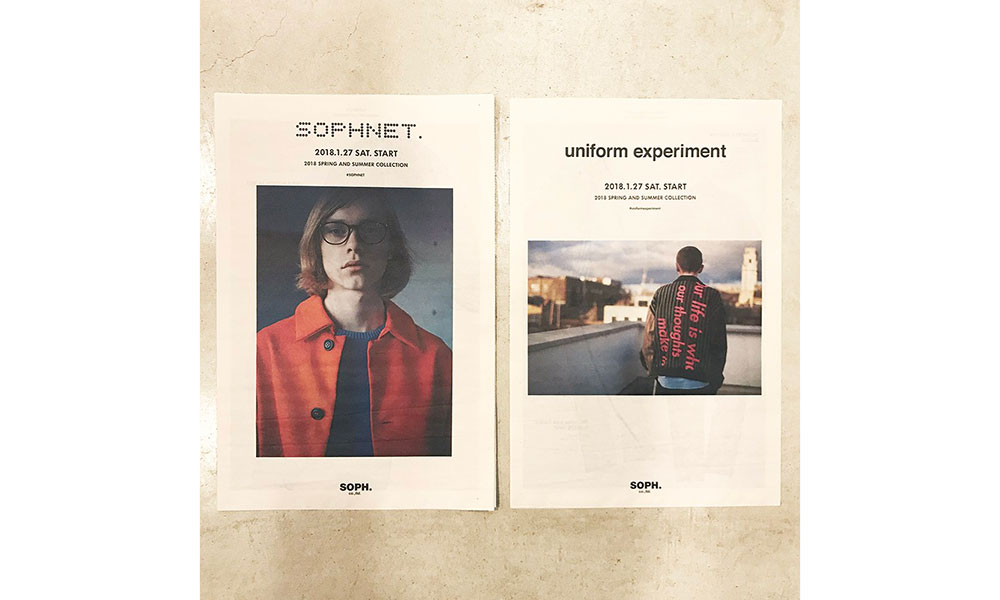 SOPHNET. 及 uniform experiment 2018 春夏系列即将发售