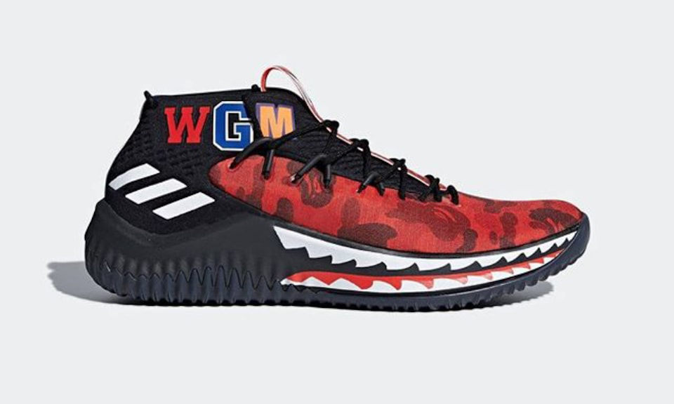 adidas Dame 4 将以 BAPE® 经典三色发售