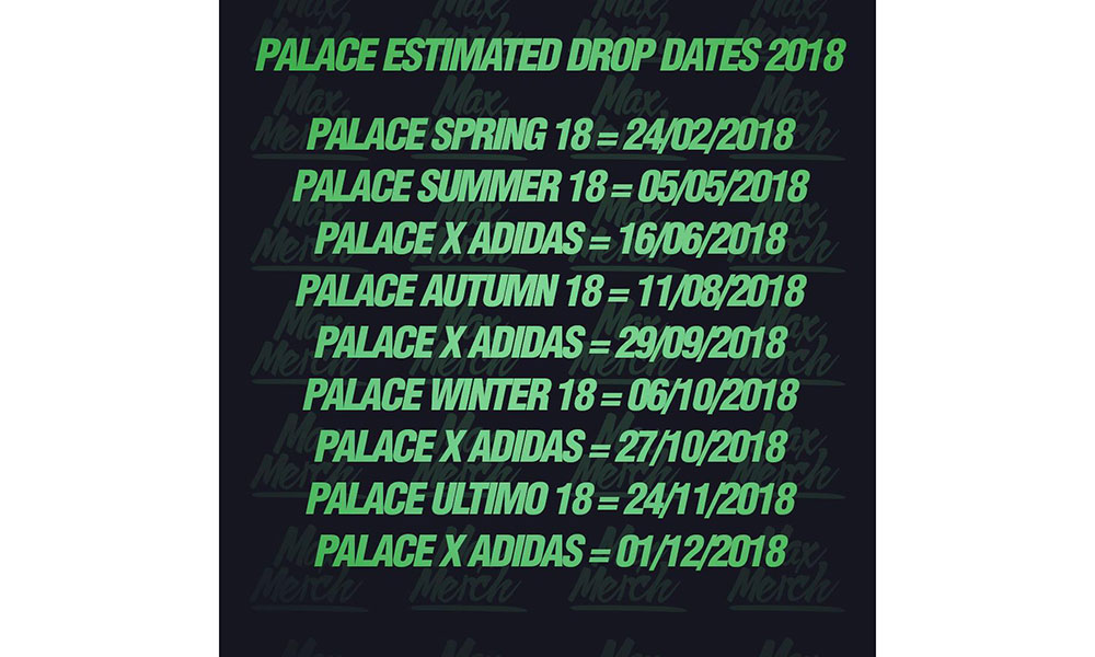 Palace Skateboards 2018 发售计划释出