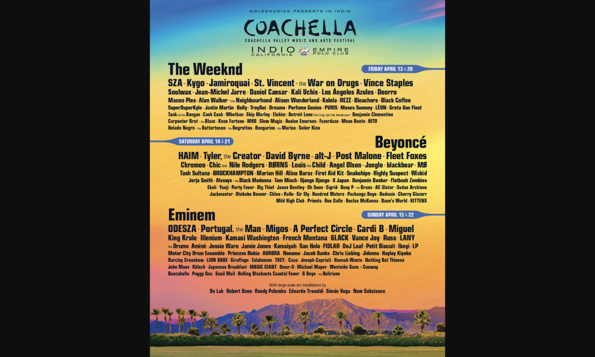 传言属实！The Weeknd、Beyoncé、Eminem 都在 Coachella 2018