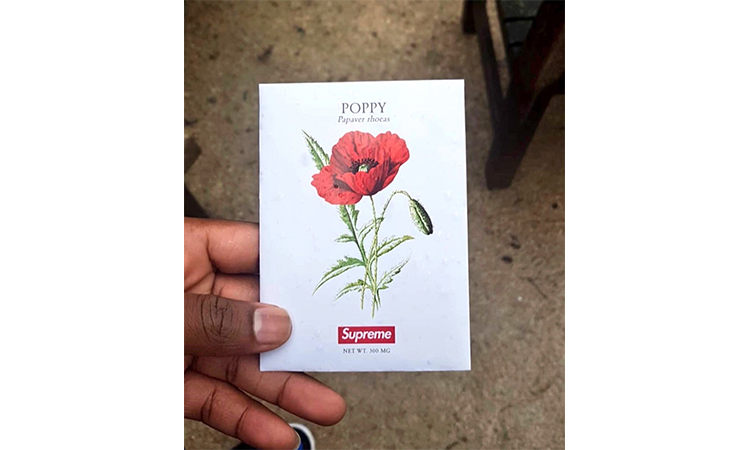 Supreme 这次的赠品竟然是一袋罂粟种子
