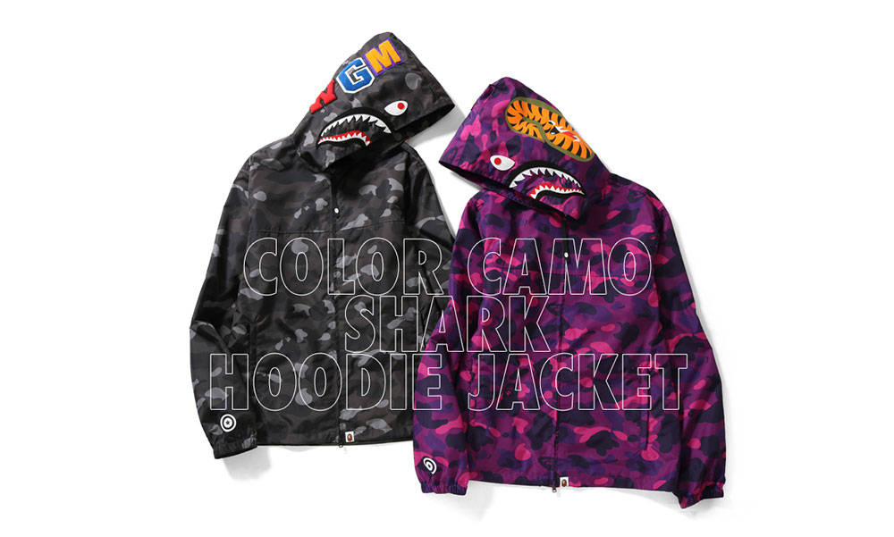 A BATHING APE® 推出全新 COLOR CAMO 鲨鱼头冲锋衣
