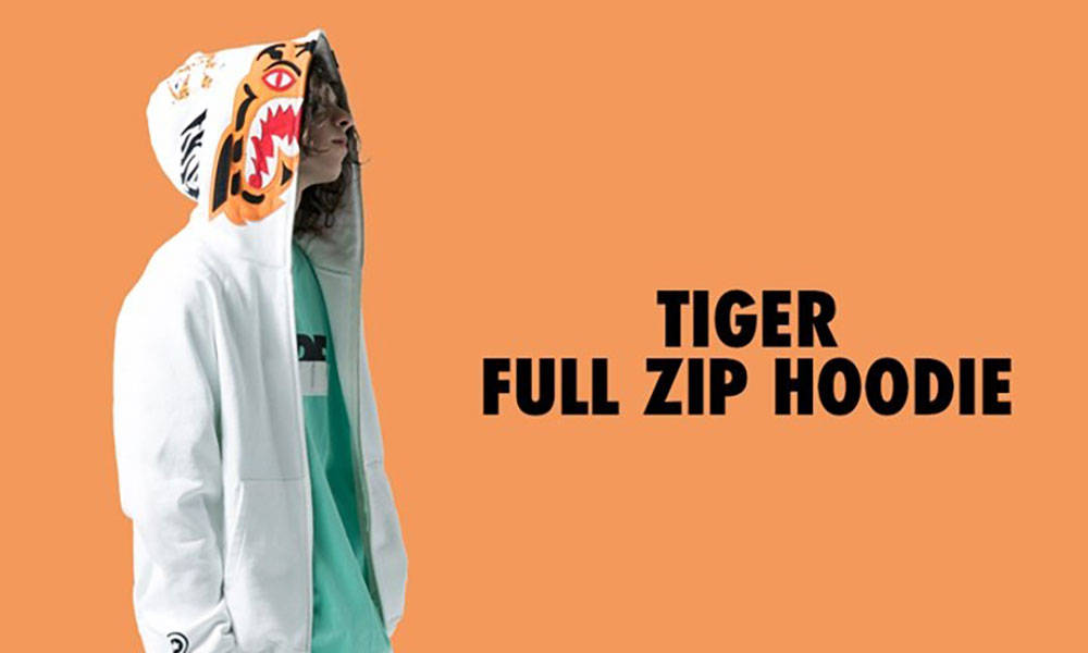 A BATHING APE® 推出全新 TIGER FULL ZIP HOODIE 卫衣