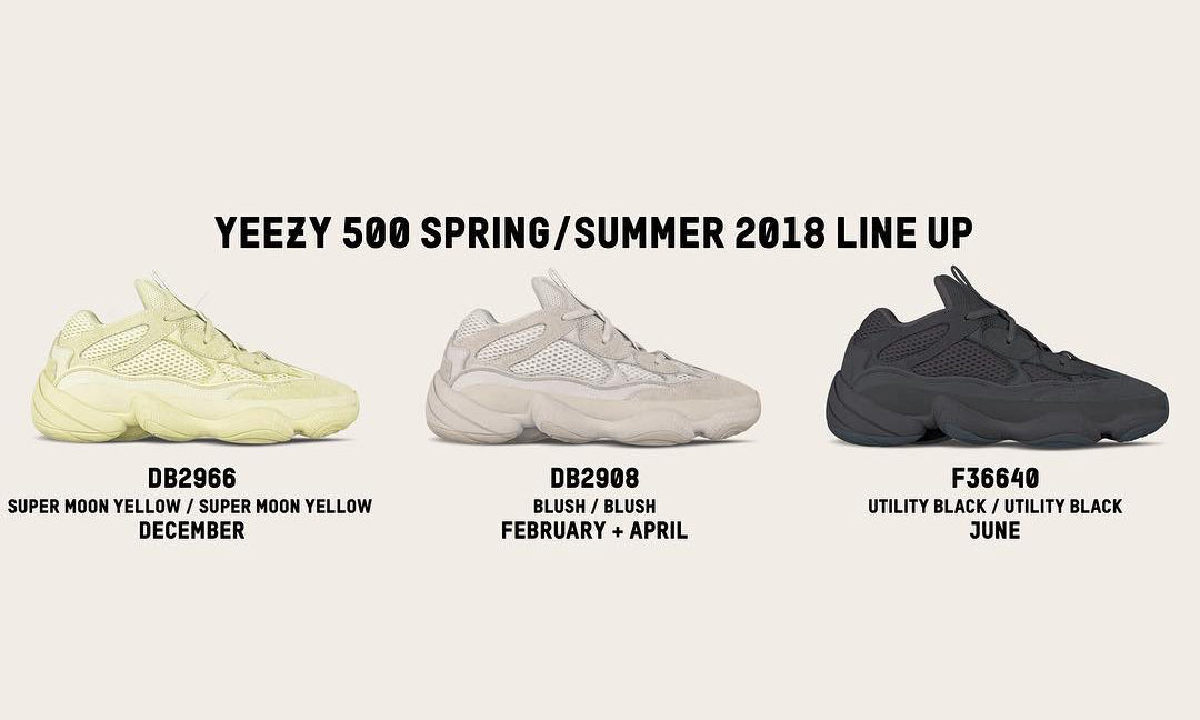 横跨全年，2018 年 Yeezy 500 发售日期曝光
