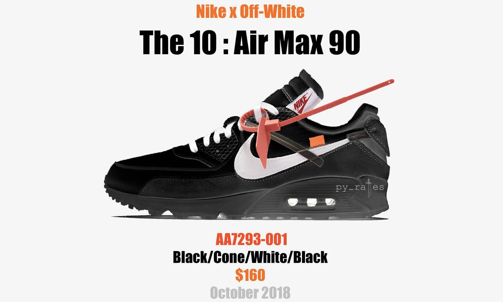 Virgil Abloh x NikeLab 2018 款 Air Max 90 联名模拟图曝光