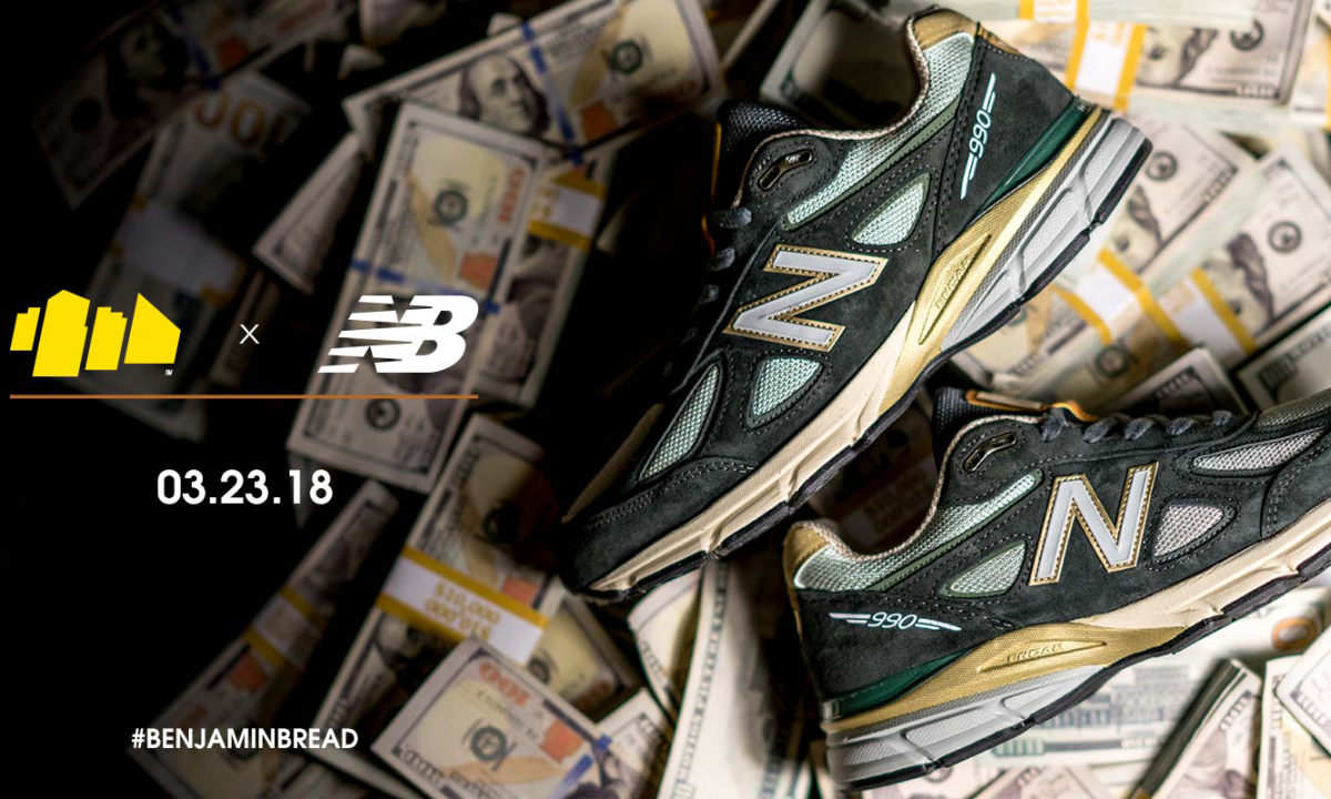 百元美钞上身，YCMC x New Balance 990v4 “Benjamin Bread” 配色释出