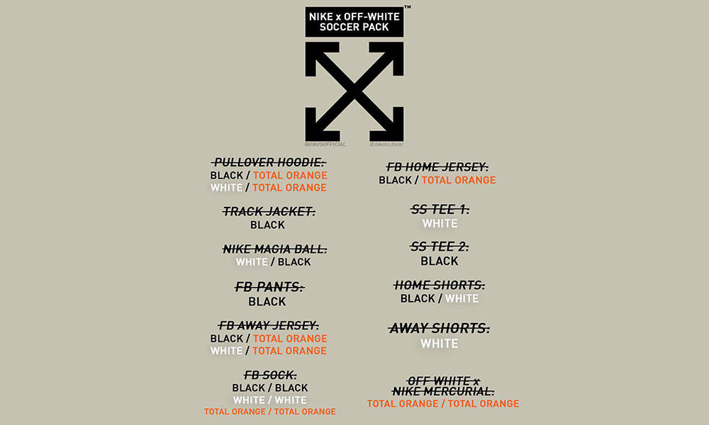 Off-White™ x Nike “Soccer Pack” 系列可能要来了