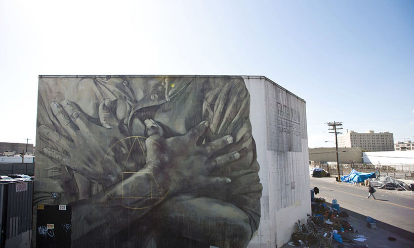 为流浪汉社区发声，街头艺术家 Faith47 在洛杉矶创作全新壁画