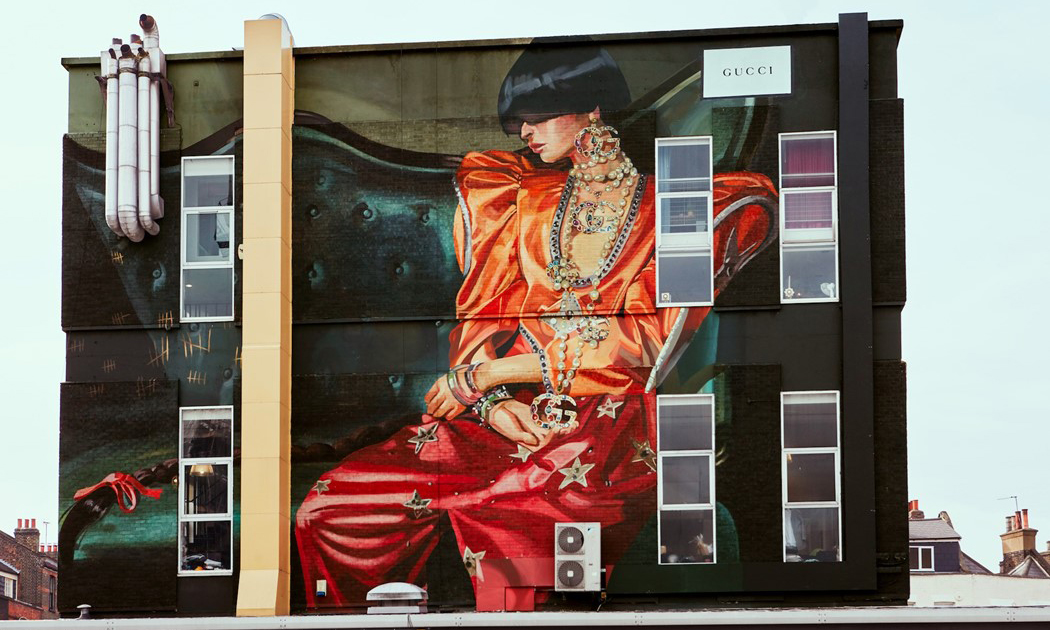 Gucci 的大幅壁画现身东伦敦，#GucciHallucination 胶囊系列要来了
