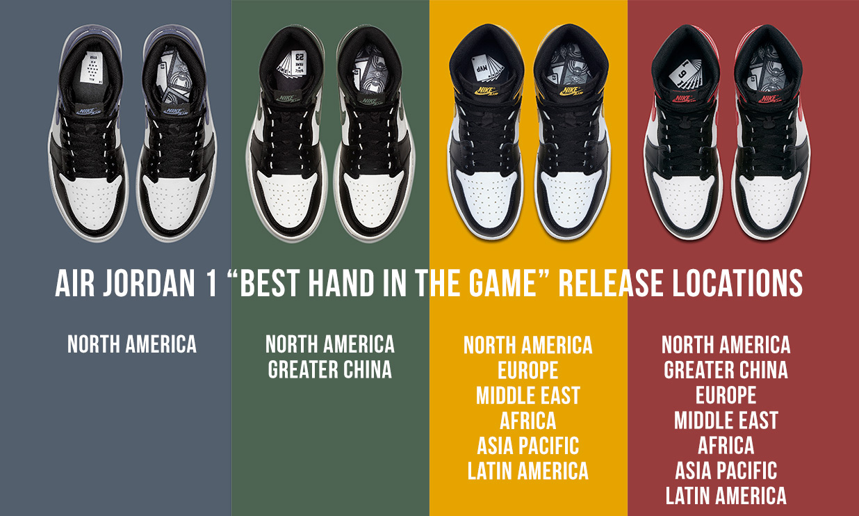 4 中 2！Air Jordan I “Best Hand in the Game” 地区发售配色详情预览