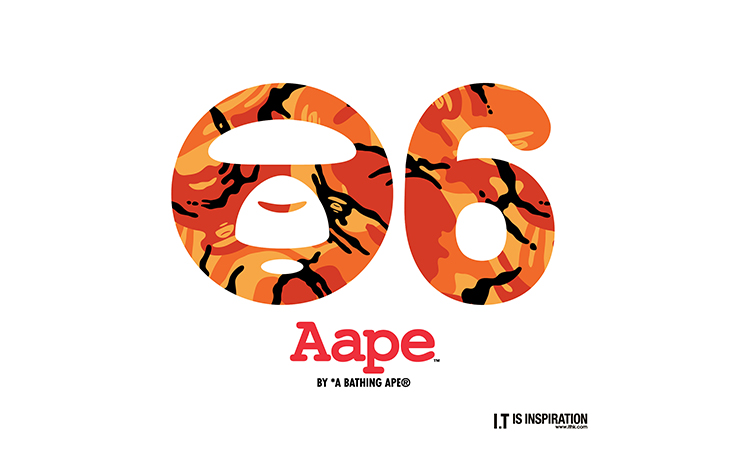 AAPE® 六周年限量版橙色猿颜迷彩 PRINT TEE 登场